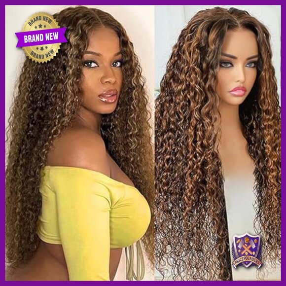 26 Inch Human Hair Lace Front Wig 180% Density Water Wave Pre Plucked main image 6